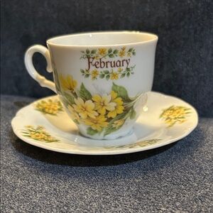 February Teacup and Saucer Set